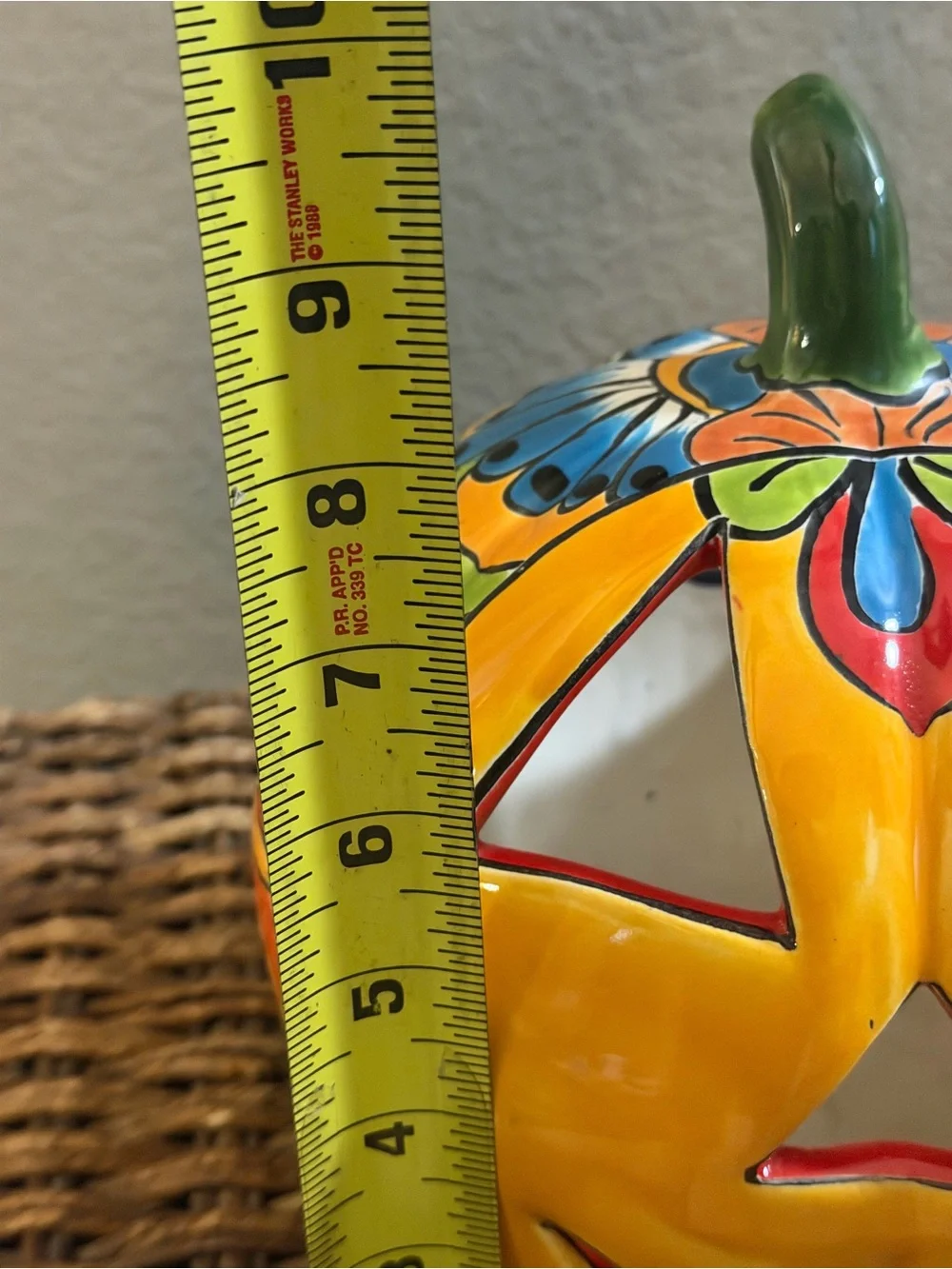 Talavera Pumpkin Luminaria Large – Hand Painted Mexican Jack O Lantern Decor